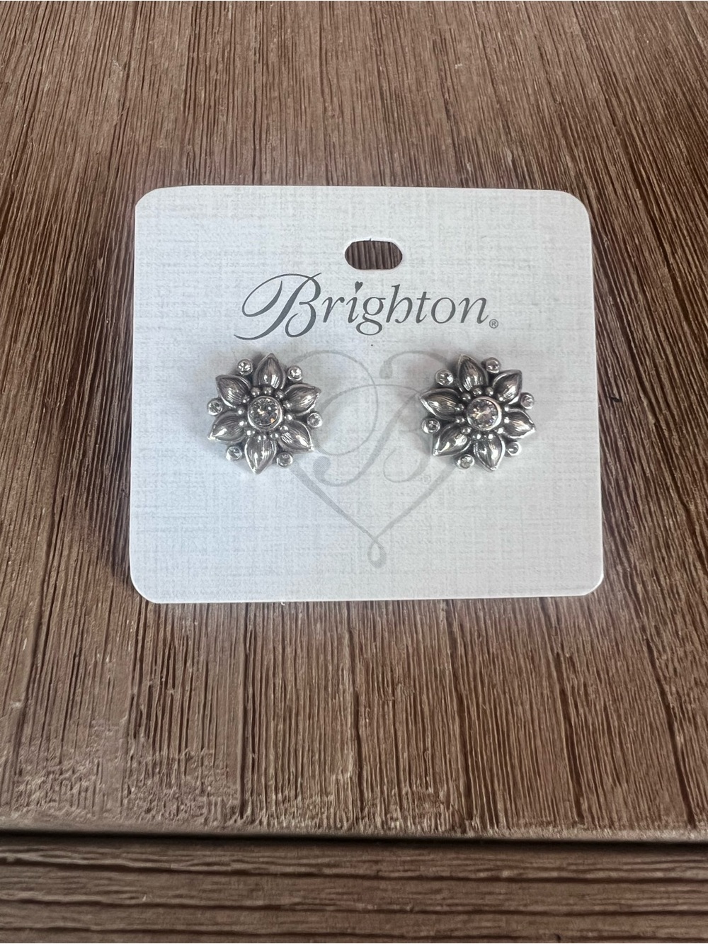 Brighton Silver Floral Sunburst Stud Earrings